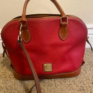 Dooney & Bourke Zip zip satchel red pebble leather